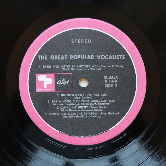 The Great Popular Vocalists - Various - Nat King Cole, 1969 12" Vinyl LP SL-6648 - Picture 7 of 10